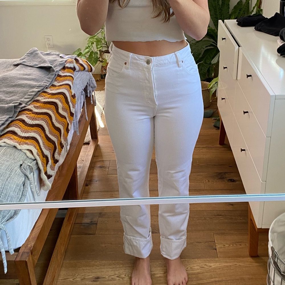 rollas white straight leg jeans